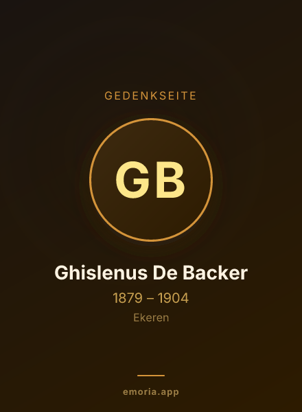 Gedenkportrait von Ghislenus De Backer