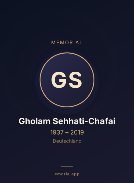 Memorial portrait of Gholam Sehhati-Chafai