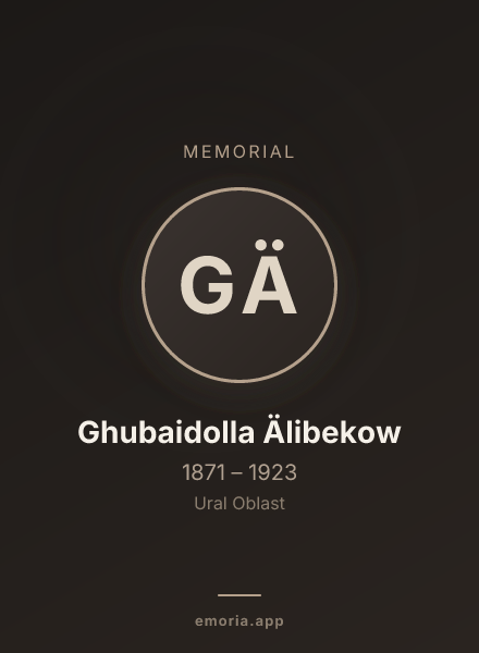 Memorial portrait of Ghubaidolla Älibekow