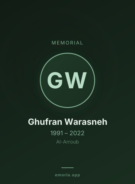 Memorial portrait of Ghufran Warasneh