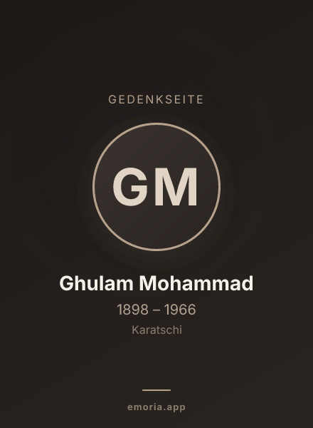 Gedenkportrait von Ghulam Mohammad