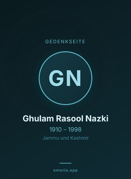 Gedenkportrait von Ghulam Rasool Nazki