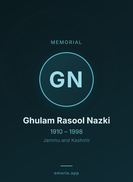 Memorial portrait of Ghulam Rasool Nazki