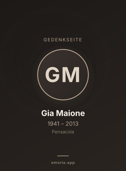 Gedenkportrait von Gia Maione