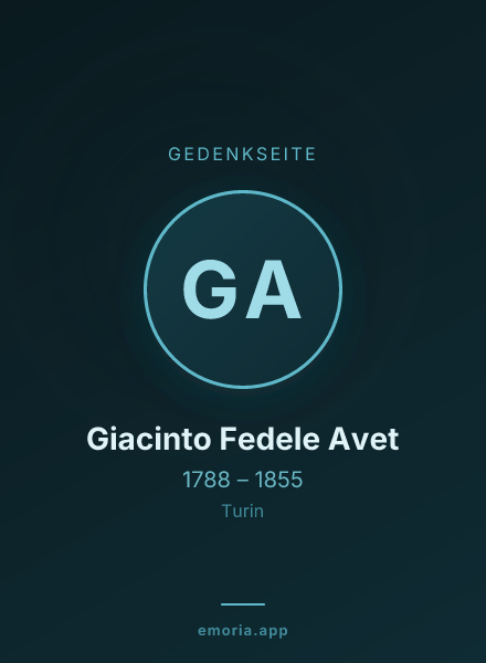 Gedenkportrait von Giacinto Fedele Avet