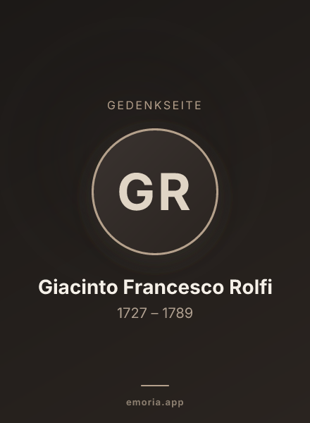 Gedenkportrait von Giacinto Francesco Rolfi