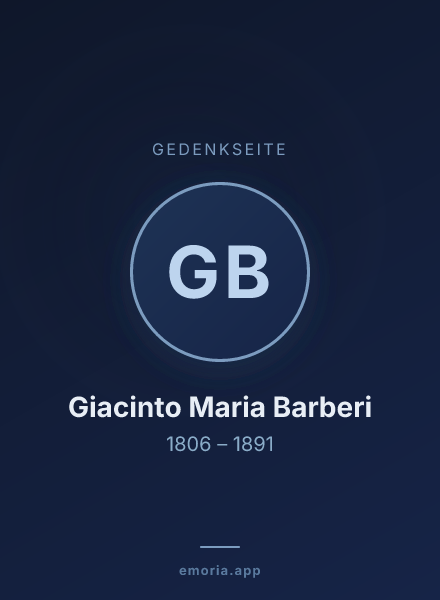 Gedenkportrait von Giacinto Maria Barberi