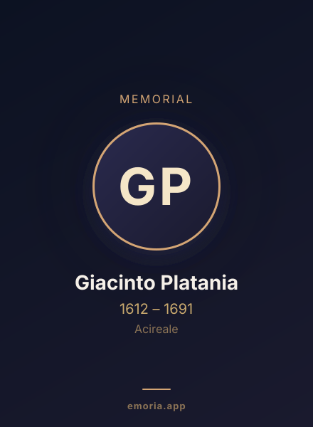 Memorial portrait of Giacinto Platania