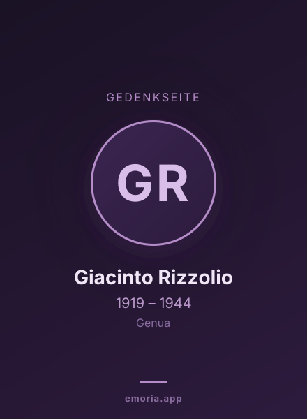 Gedenkportrait von Giacinto Rizzolio