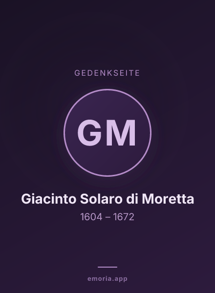Gedenkportrait von Giacinto Solaro di Moretta