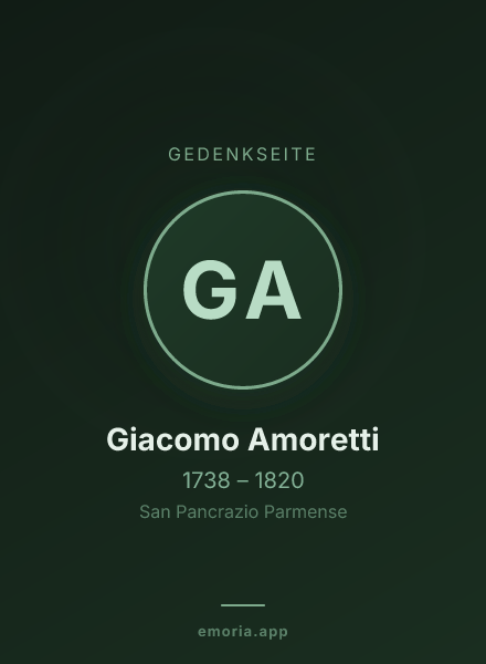 Gedenkportrait von Giacomo Amoretti