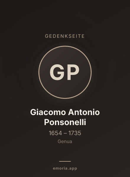 Gedenkportrait von Giacomo Antonio Ponsonelli
