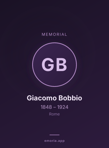 Memorial portrait of Giacomo Bobbio