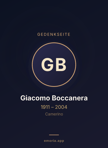 Gedenkportrait von Giacomo Boccanera