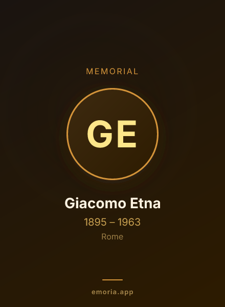 Memorial portrait of Giacomo Etna