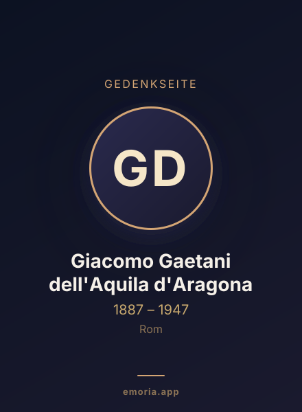 Gedenkportrait von Giacomo Gaetani dell'Aquila d'Aragona