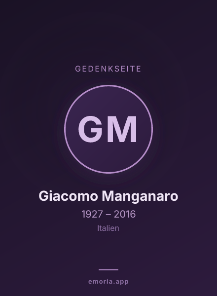 Gedenkportrait von Giacomo Manganaro