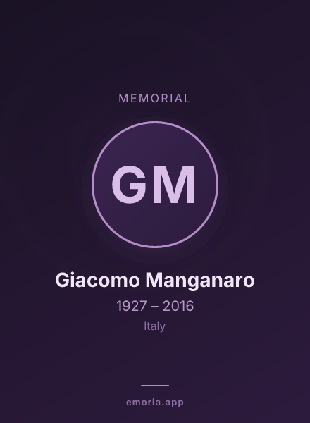 Memorial portrait of Giacomo Manganaro