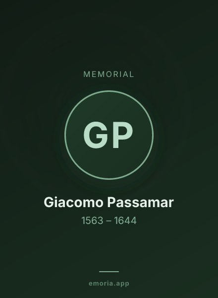 Memorial portrait of Giacomo Passamar