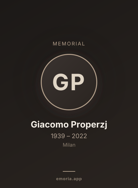 Memorial portrait of Giacomo Properzj