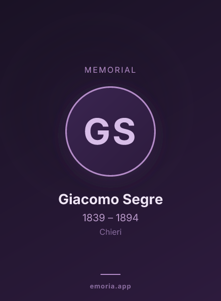 Memorial portrait of Giacomo Segre