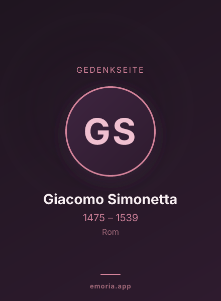 Gedenkportrait von Giacomo Simonetta