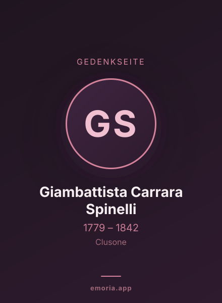 Gedenkportrait von Giambattista Carrara Spinelli