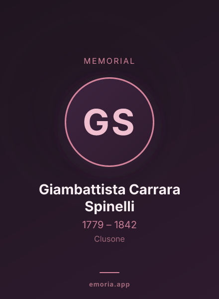 Memorial portrait of Giambattista Carrara Spinelli