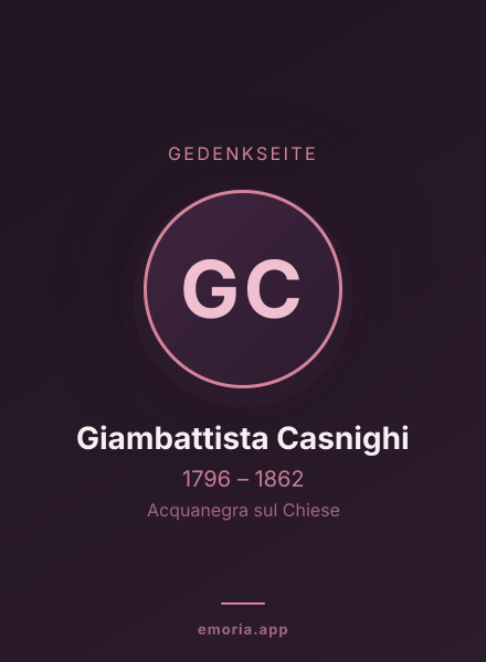 Gedenkportrait von Giambattista Casnighi