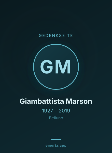 Gedenkportrait von Giambattista Marson