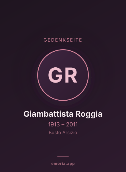 Gedenkportrait von Giambattista Roggia