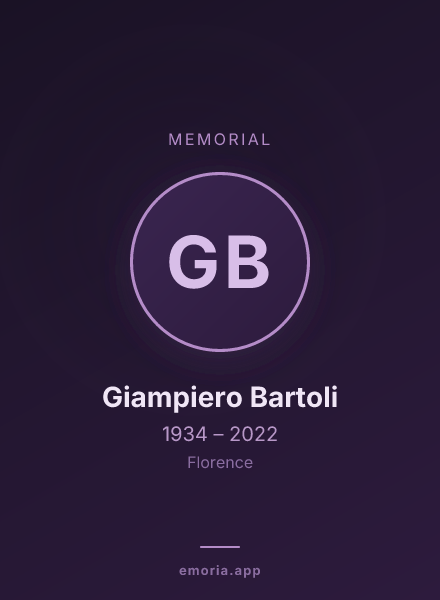 Memorial portrait of Giampiero Bartoli