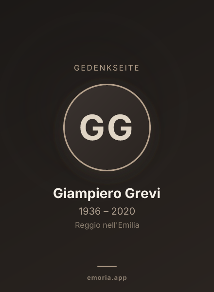 Gedenkportrait von Giampiero Grevi