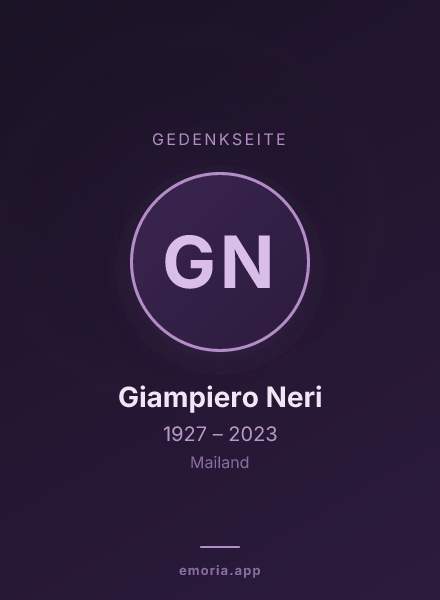 Gedenkportrait von Giampiero Neri