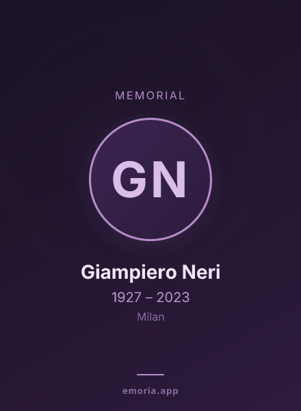 Memorial portrait of Giampiero Neri