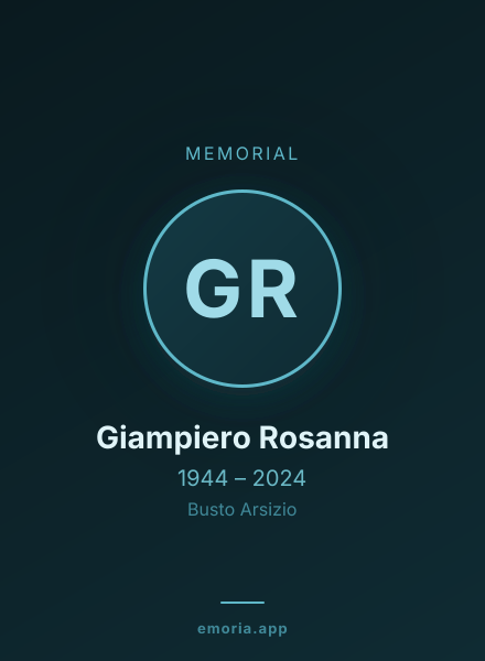 Memorial portrait of Giampiero Rosanna