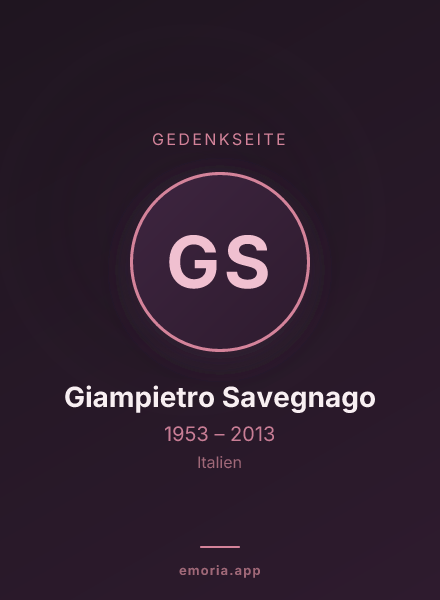 Gedenkportrait von Giampietro Savegnago