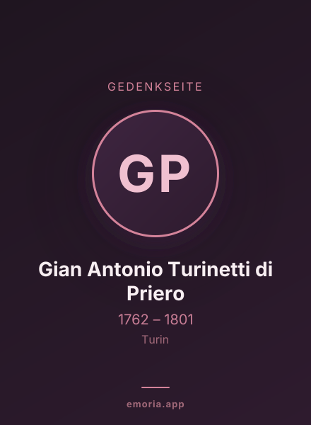Gedenkportrait von Gian Antonio Turinetti di Priero