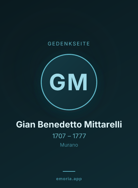 Gedenkportrait von Gian Benedetto Mittarelli