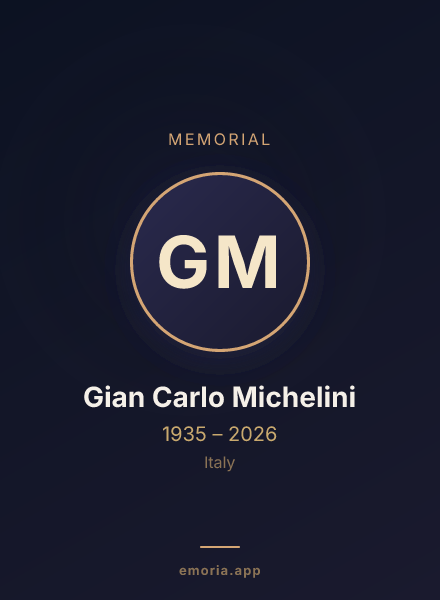 Memorial portrait of Gian Carlo Michelini