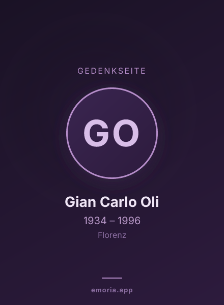 Gedenkportrait von Gian Carlo Oli