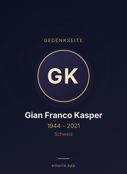 Gedenkportrait von Gian Franco Kasper
