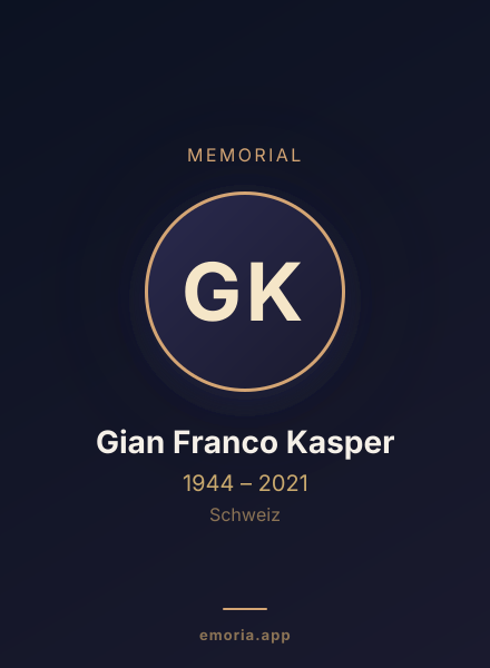 Memorial portrait of Gian Franco Kasper