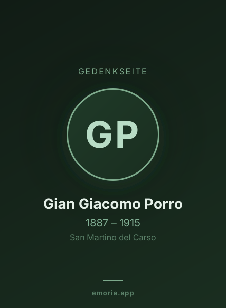 Gedenkportrait von Gian Giacomo Porro