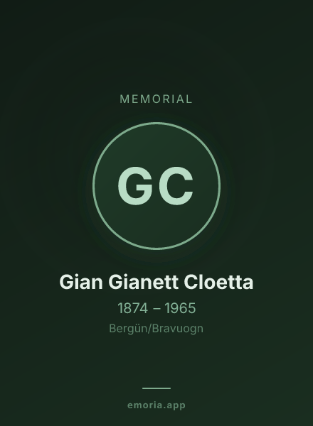 Memorial portrait of Gian Gianett Cloetta