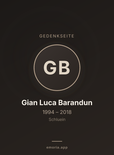 Gedenkportrait von Gian Luca Barandun