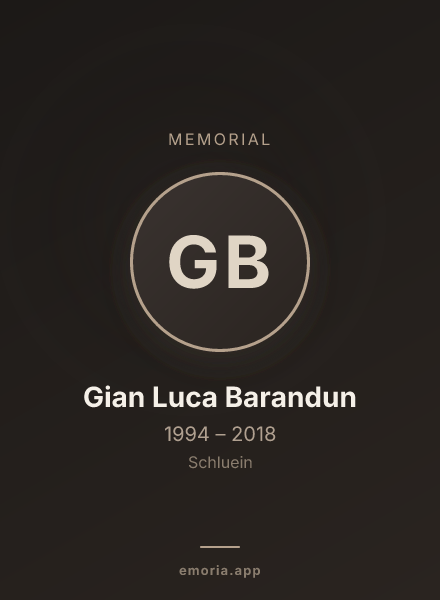 Memorial portrait of Gian Luca Barandun