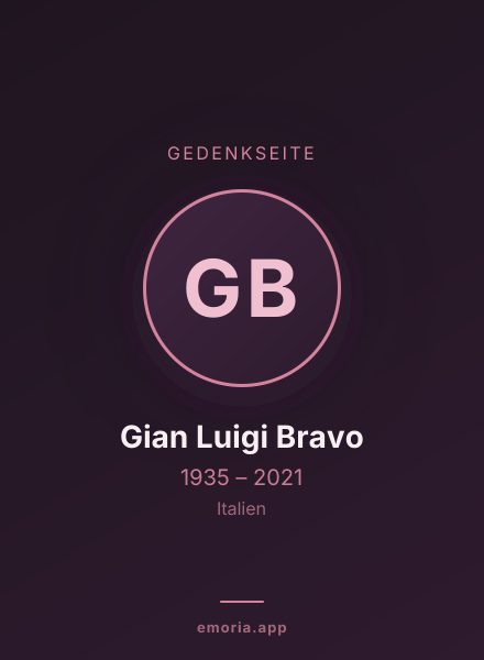 Gedenkportrait von Gian Luigi Bravo