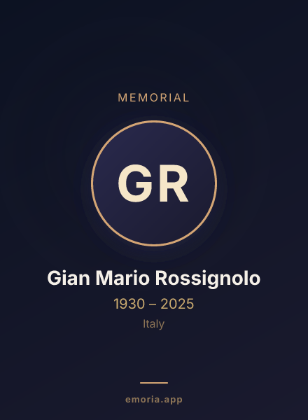 Memorial portrait of Gian Mario Rossignolo