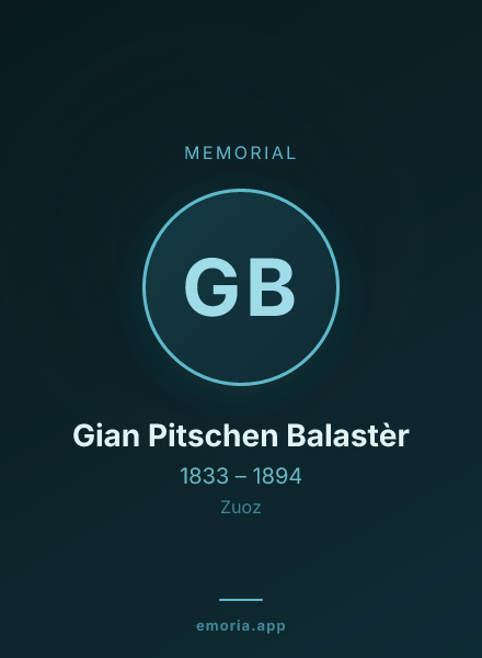 Memorial portrait of Gian Pitschen Balastèr